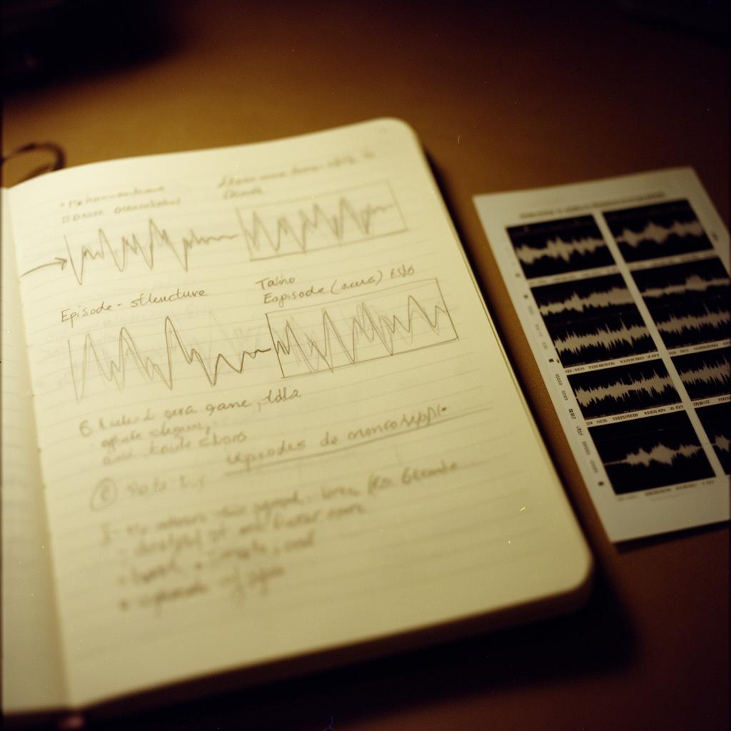 Conceptual audio waveform and production notes